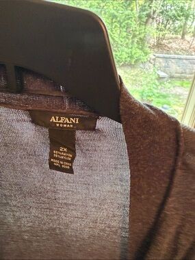 Alfani Woman Grey Open Front Lightweight Cardigan